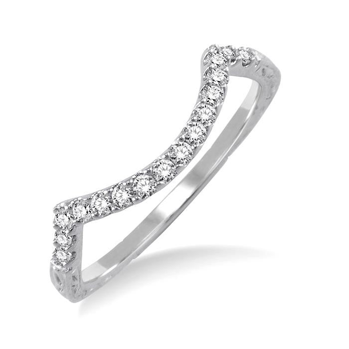 1/5 Ctw Round Cut Diamond Wedding Band in 14K White Gold
