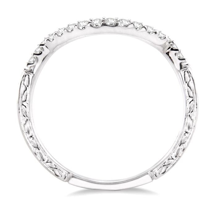 1/5 Ctw Round Cut Diamond Wedding Band in 14K White Gold