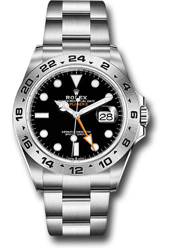 *Pre-Owned* Rolex Oyster Perpetual Explorer II Watch - Oystersteel - Black Dial - Oyster Bracelet - 2021 Release
