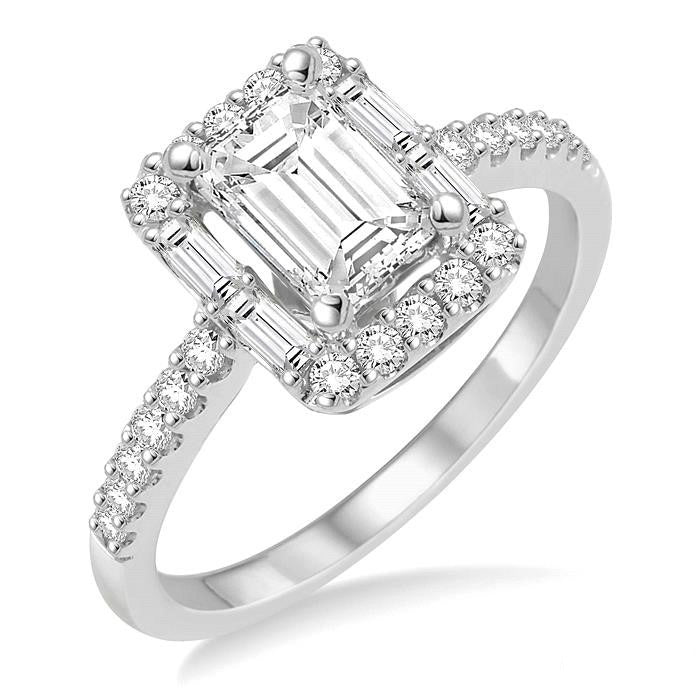 Dahlia Apollo 14K White Gold Diamond Semi-Mount Ring