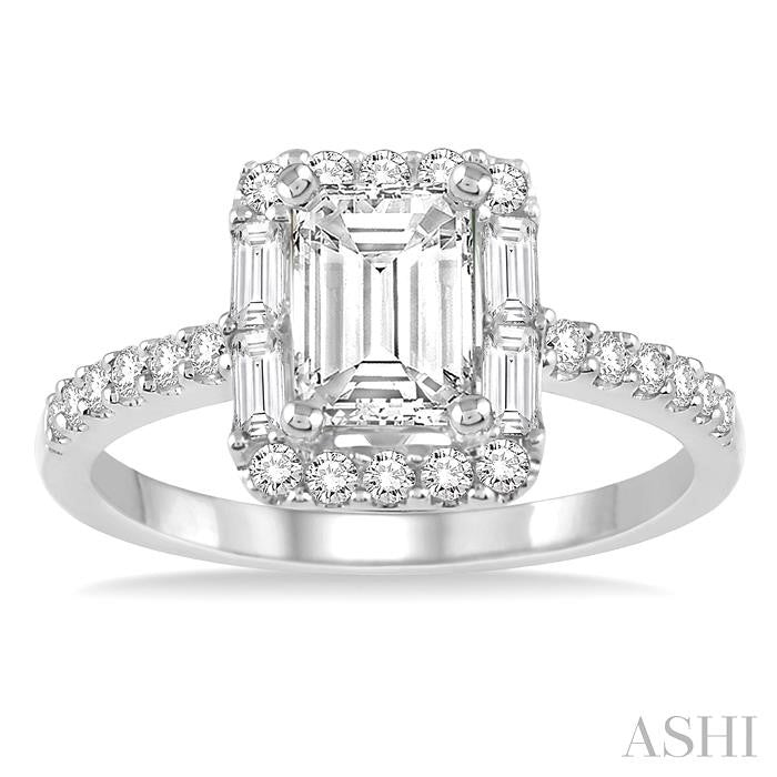1/2 Ctw Diamond Semi-Mount Engagement Ring in 14K White Gold