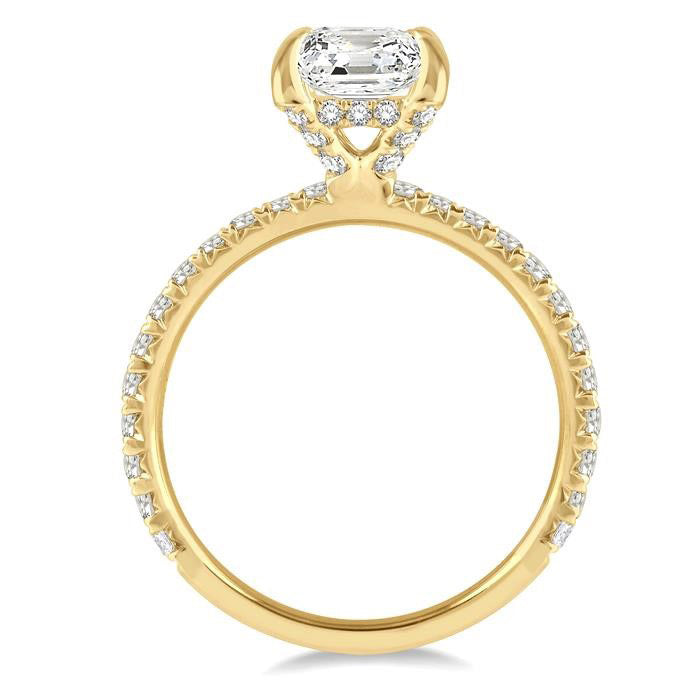 Cushion Shape Semi-Mount Diamond Engagement Ring