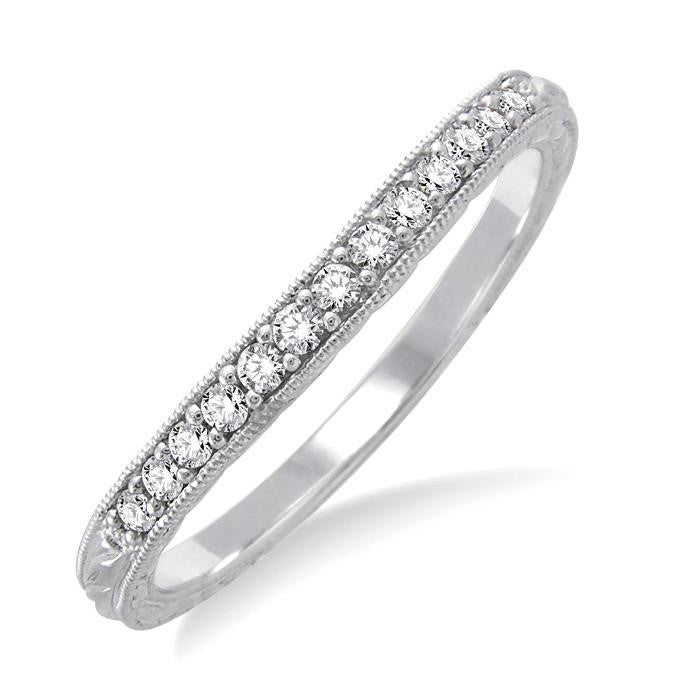 1/6 Ctw Round Cut Diamond Wedding Band in 14K White Gold