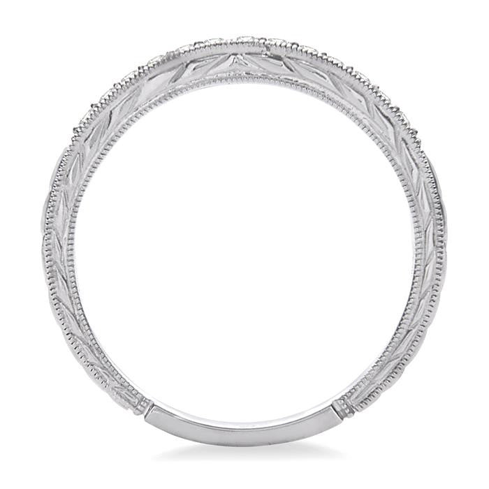 1/6 Ctw Round Cut Diamond Wedding Band in 14K White Gold