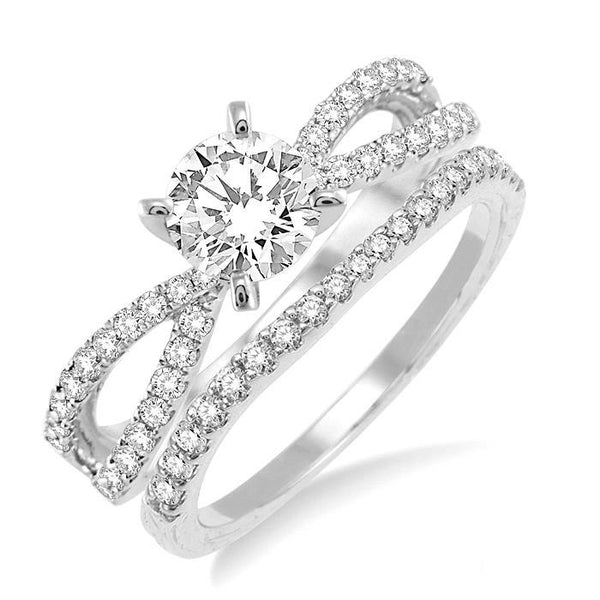 Round Shape Diamond Wedding Set