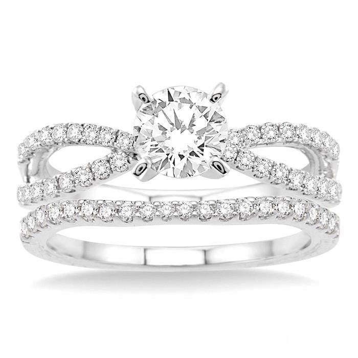 Round Shape Diamond Wedding Set