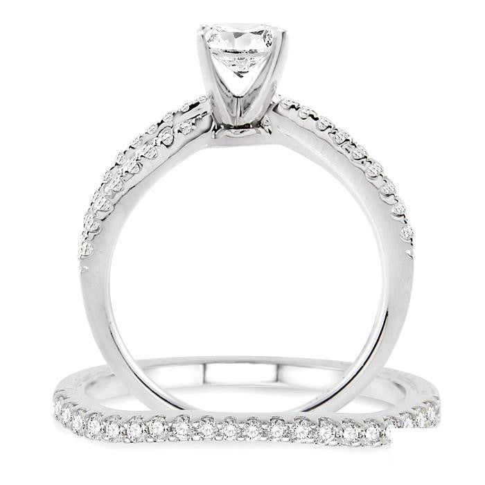 Round Shape Diamond Wedding Set