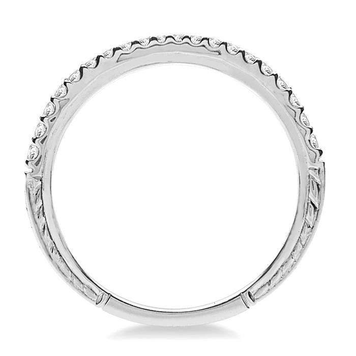 1/5 Ctw Round Cut Diamond Wedding Band in 14K White Gold
