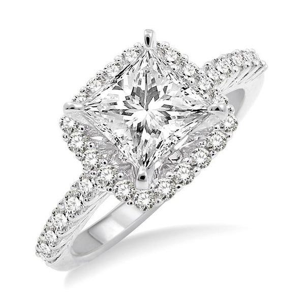 1/2 Ctw Diamond Semi-Mount Engagement Ring in 14K White Gold