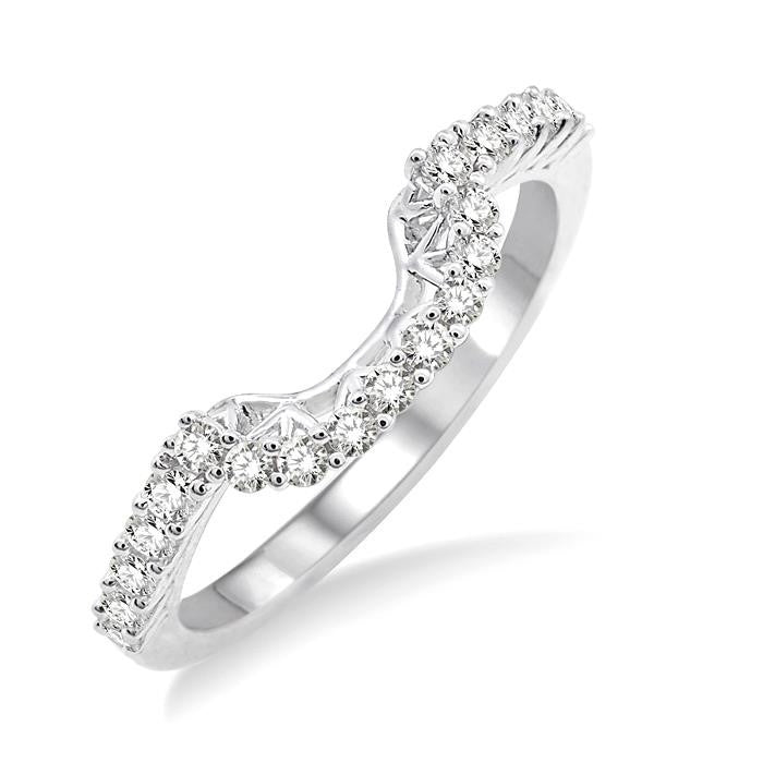 1/3 Ctw Round Cut Diamond Wedding Band in 14K White Gold
