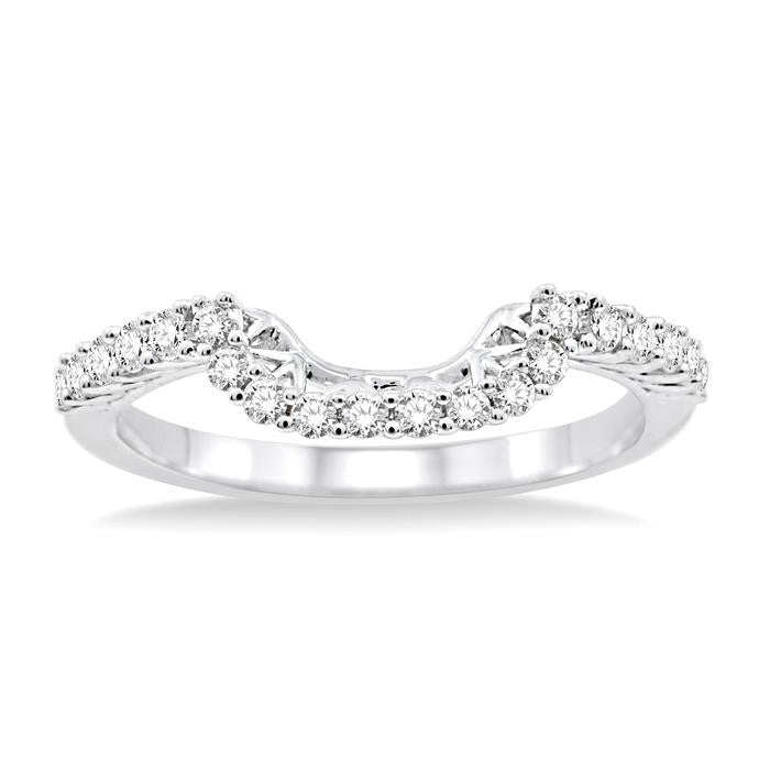 1/3 Ctw Round Cut Diamond Wedding Band in 14K White Gold