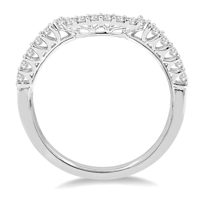 1/3 Ctw Round Cut Diamond Wedding Band in 14K White Gold