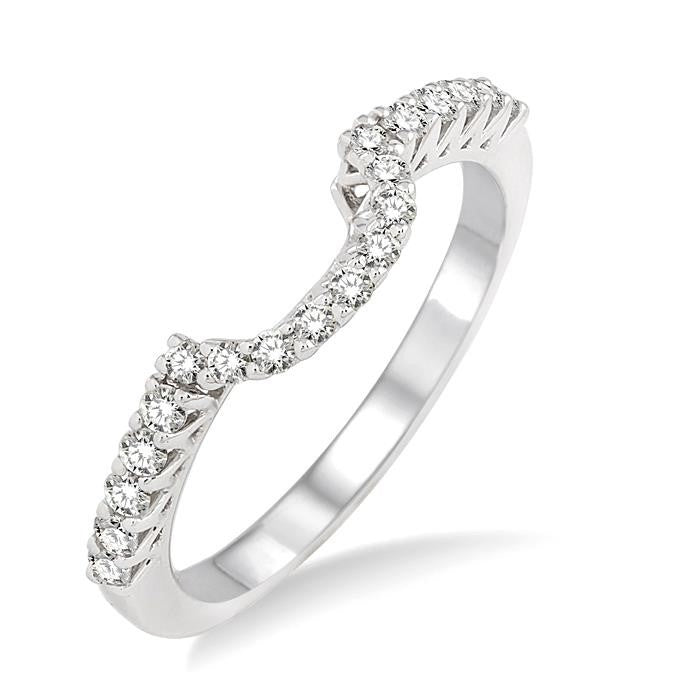 1/3 Ctw Round Cut Diamond Wedding Band in 14K White Gold