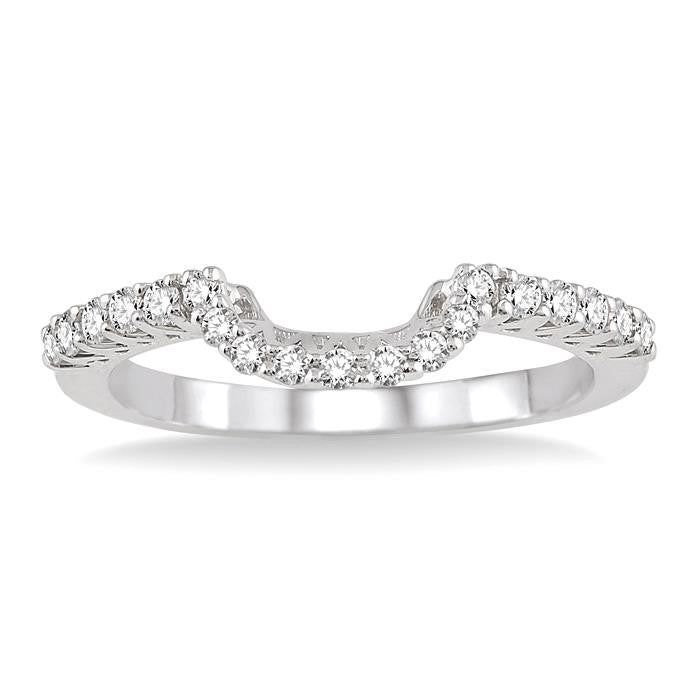1/3 Ctw Round Cut Diamond Wedding Band in 14K White Gold