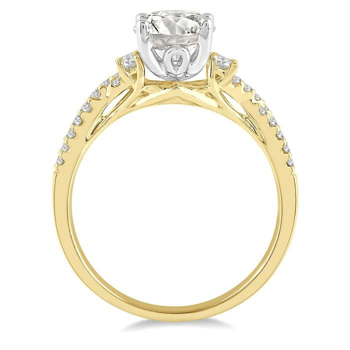 Crimson Wreath Diamond Semi-Mount Ring