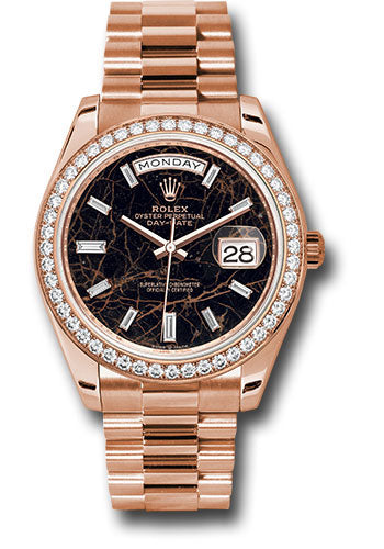 *Pre-Owned* Rolex Everose Gold Day-Date 40 Watch - Diamond Bezel - Eisenkiesel Diamond Dial - President Bracelet