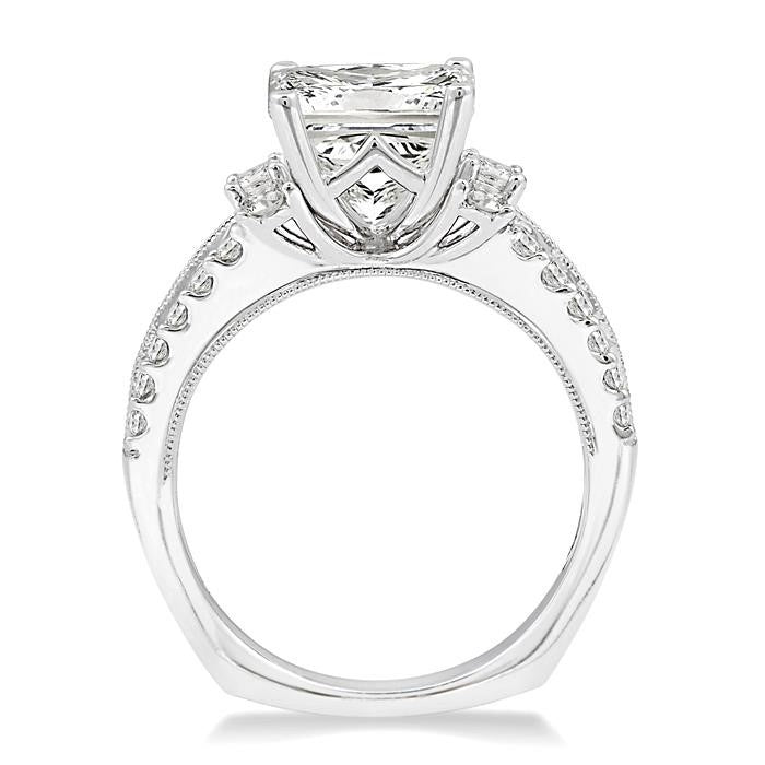 3/4 Ctw Diamond Semi-Mount Engagement Ring in 14K White Gold