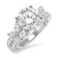 Round Shape Semi-Mount Diamond Engagement Ring
