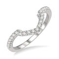 1/4 Ctw Chevron Round Cut Diamond Wedding Band in 14K White Gold