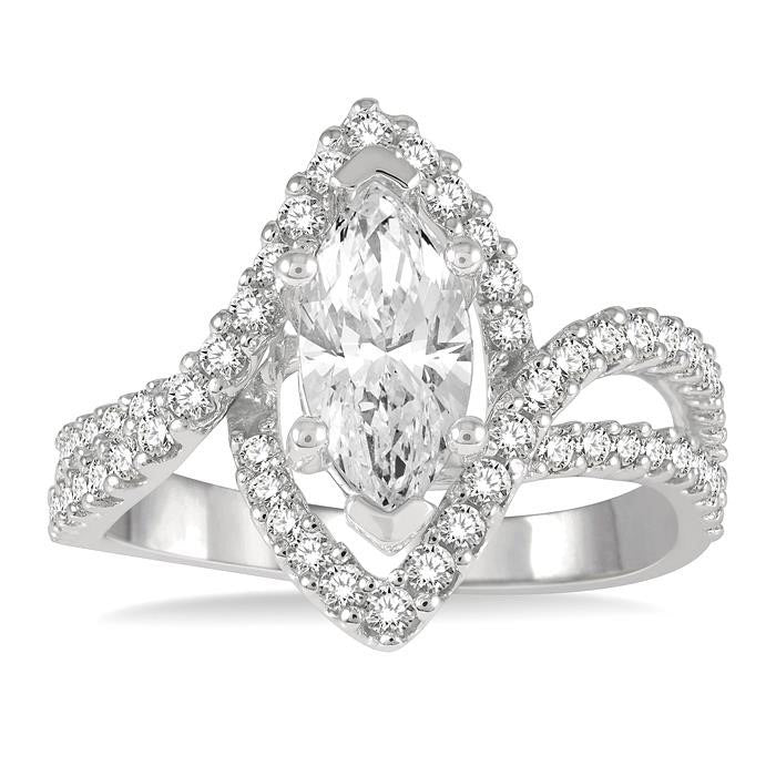 Dawn Emerald Diamond Semi-Mount Ring