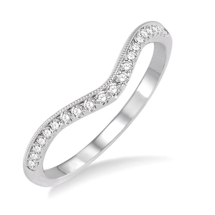 1/5 Ctw Round Cut Diamond Wedding Band in 14K White Gold