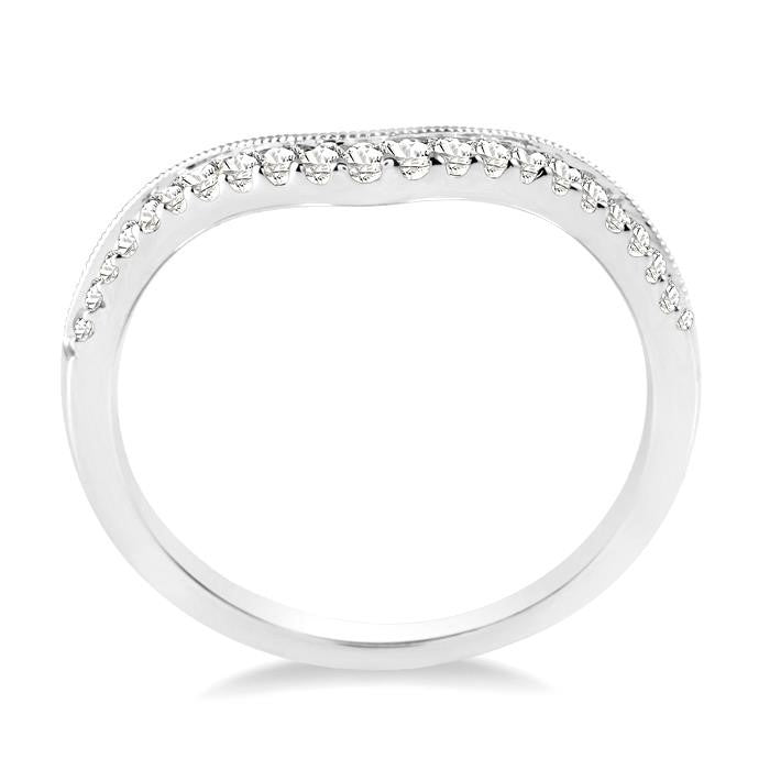 1/5 Ctw Round Cut Diamond Wedding Band in 14K White Gold