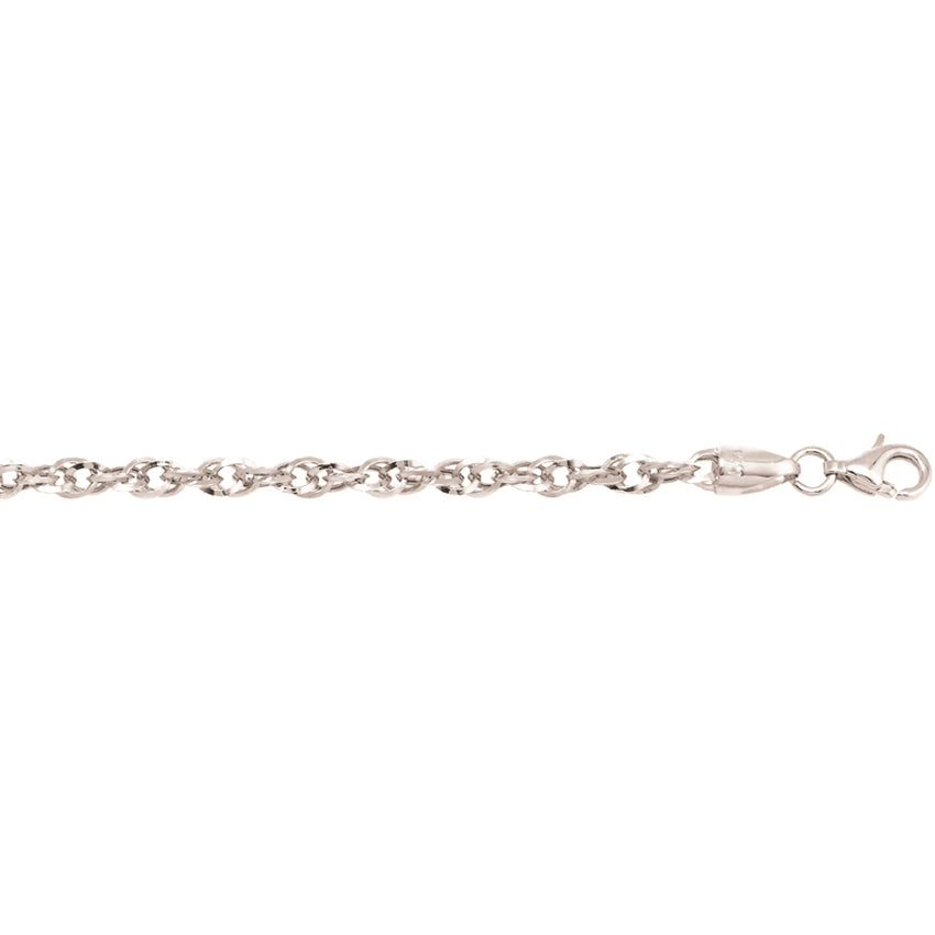 10" 14k White Gold Rope Anklet