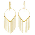 14k Yellow Gold Drop Fringe Earrings