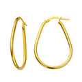 14k Yellow Gold Polished Teardrop Hoop Earrings