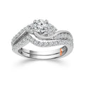 Bellona Chorus Opus 10k White and Rose Gold Bridal Set