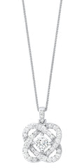 Front view diamond pendant in white gold