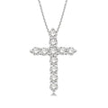 White Gold Diamond Cross Pendants Front View