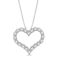 White Gold Diamond Heart Pendant Front View