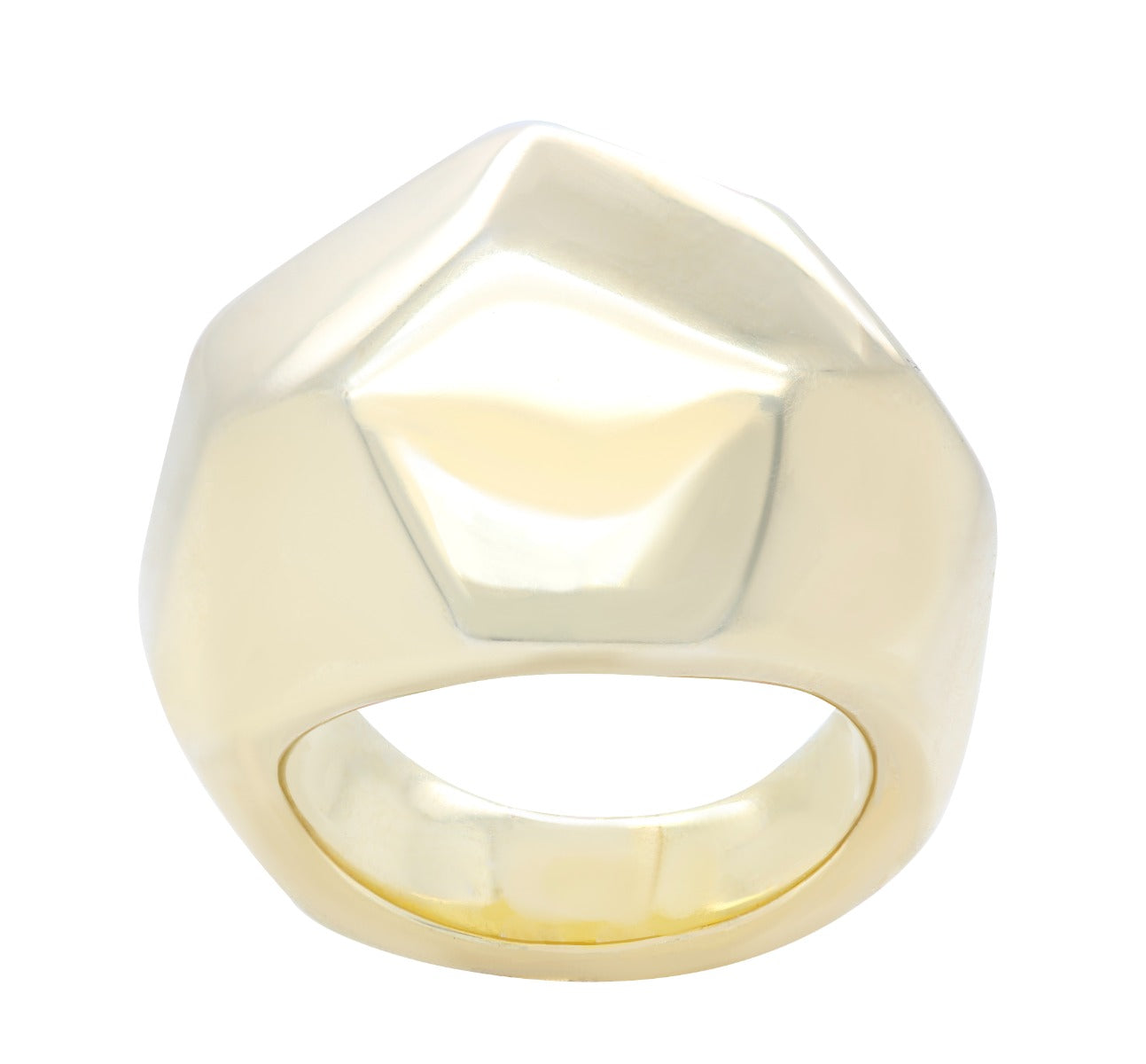 Modern Sculpted Gold-Tone Ring