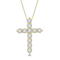 Yellow Gold Diamond Cross Pendants Front View