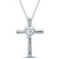 Sterling Silver Diamond Cross