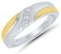 Mens 10kt Two-tone Diamond Ring