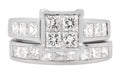 Radiance Quartet Princess-Cut Diamond Ring Bridal Set 4ctw