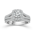 Zephyra Whisper Serenity 14k White Gold Lovella Wedding Set