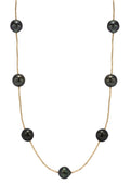 Eclipse Twin Strand Black Pearl Necklace