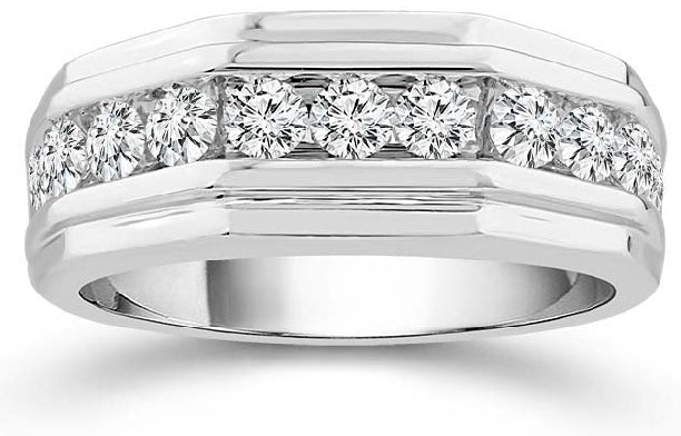 10kt White Gold Mens Diamond Ring