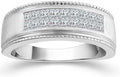 10kt White Gold 18 Diamond Mens Ring