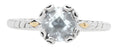 Vintage-Style White Topaz and Gold Accent Ring