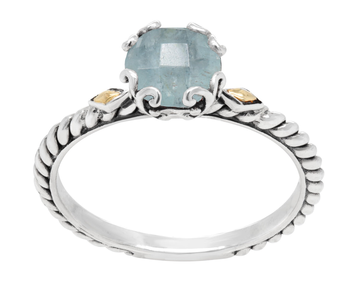 Skylara Blue Topaz Scrollwork Ring