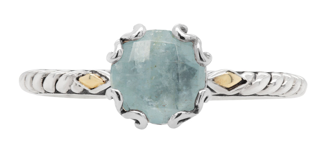 Skylara Blue Topaz Scrollwork Ring