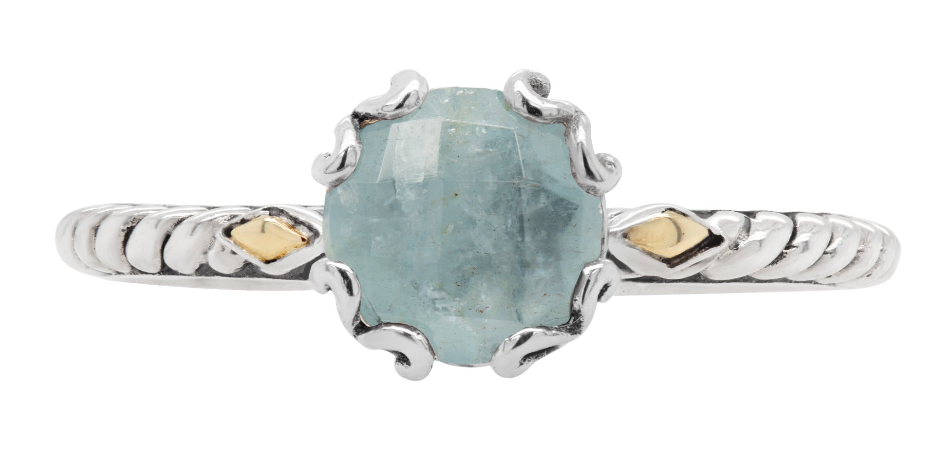 Skylara Blue Topaz Scrollwork Ring