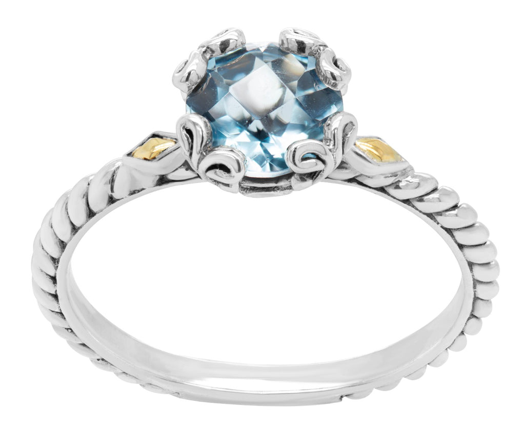 London Blue Topaz and Gold Accent Vintage-Style Ring