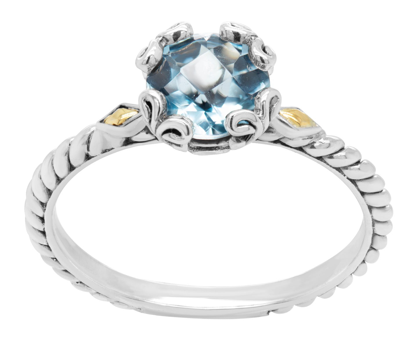 London Blue Topaz and Gold Accent Vintage-Style Ring