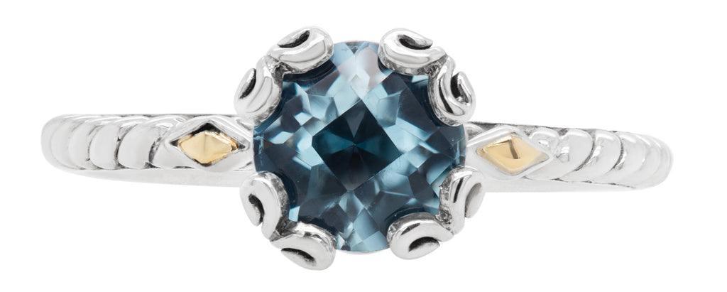 London Blue Topaz and Gold Accent Vintage-Style Ring