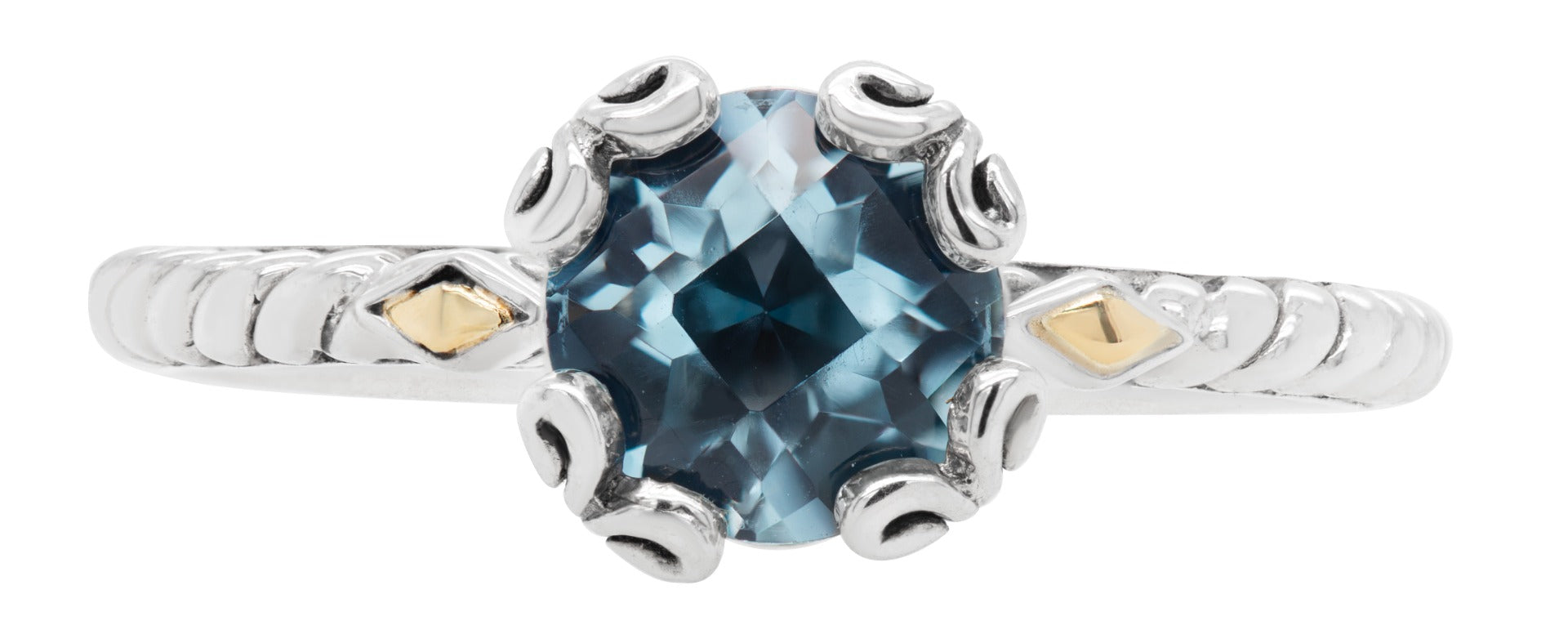 London Blue Topaz and Gold Accent Vintage-Style Ring